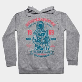 Outer Space Adventure Born To Be An Astronaut The Moon Is Calling 1969 Hoodie